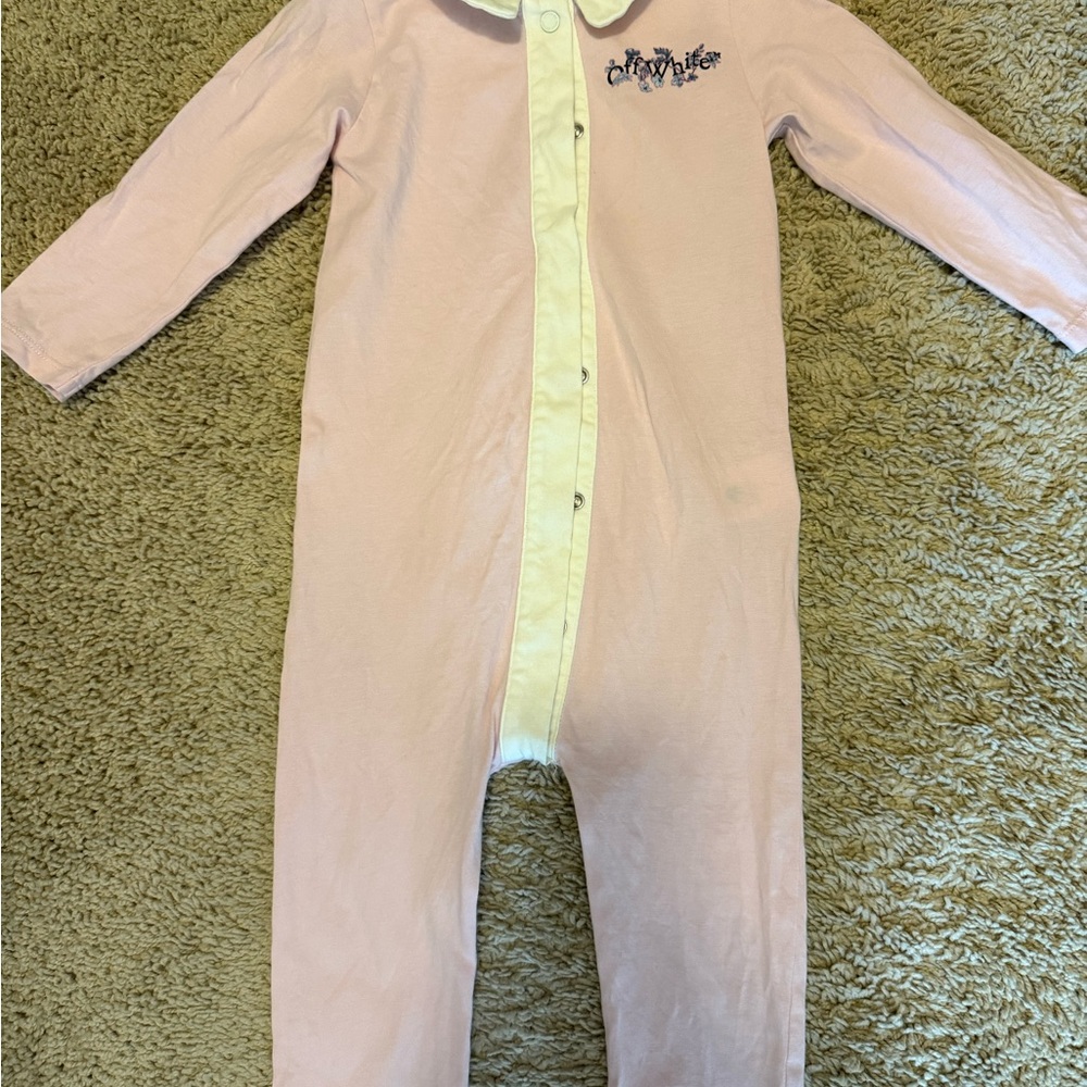 Off-White Light Pink Kids One Piece